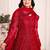 RED COLOR TONE THREAD WORK NET GOWN