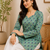 SEA GREEN  REYON WITH DIGITAL PRINTED STYLISH WEAR KURTI 