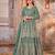 TEAL COLOR CORDING WORK HEAVY NET GOWN 