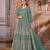 TEAL COLOR CORDING WORK HEAVY NET GOWN 