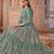 TEAL COLOR CORDING WORK HEAVY NET GOWN 