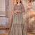 beige Heavy Cording Work Net Gown