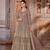 beige Heavy Cording Work Net Gown