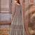 beige Heavy Cording Work Net Gown