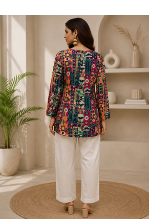 MULTICOLOR Rayon DIGITAL PRINTED KURTI  3