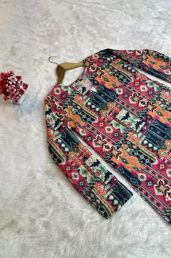 MULTICOLOR Rayon DIGITAL PRINTED KURTI 