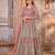 pink Heavy Cording Work Net Gown