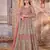 pink Heavy Cording Work Net Gown