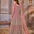 pink Heavy Cording Work Net Gown