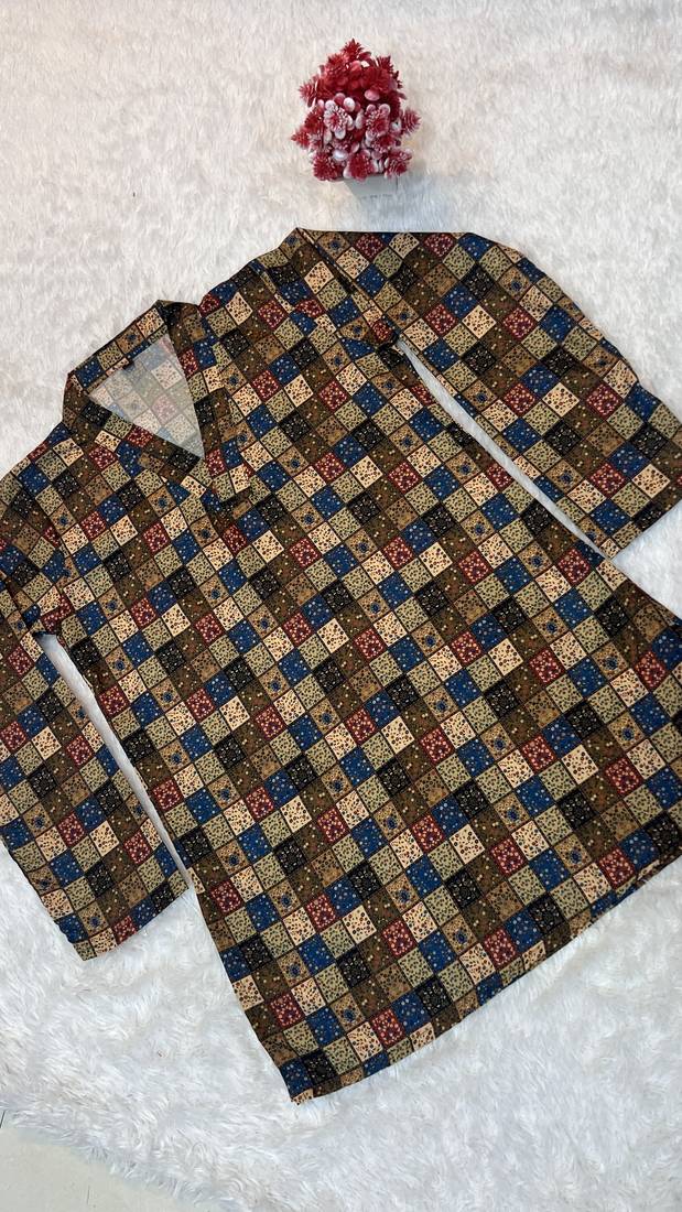 MULTICOLOR  REYON WITH DIGITAL PRINTED STYLISH WEAR KURTI 