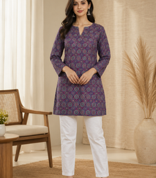 LAVENDER Rayon DIGITAL PRINTED KURTI 
