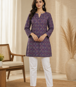 LAVENDER  REYON WITH DIGITAL PRINTED STYLISH WEAR KURTI 