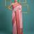baby pink soft silk blend with gold zari motifs zari woven saree 