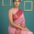 baby pink soft silk blend with gold zari motifs zari woven saree 