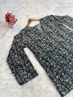 BLACK Rayon DIGITAL PRINTED KURTI  5