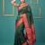 bottel green soft silk blend with gold zari motifs zari woven saree 