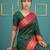 bottel green soft silk blend with gold zari motifs zari woven saree 