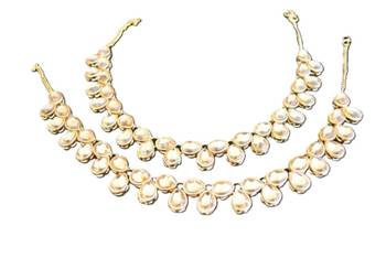 Kundan uncut bridal Golden payal anklet for women 2