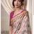 LIGHT PINK patola silk blend saree with print & rich pallu