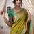  LIGHT YELLOW patola silk blend saree with print & rich pallu