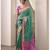 GREEN patola silk blend saree with print & rich pallu