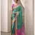 GREEN patola silk blend saree with print & rich pallu