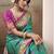 GREEN patola silk blend saree with print & rich pallu