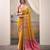 YELLOW patola silk blend saree with print & rich pallu