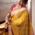 YELLOW patola silk blend saree with print & rich pallu