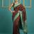 brown soft silk blend with gold zari motifs zari woven saree 