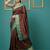 brown soft silk blend with gold zari motifs zari woven saree 