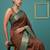 brown soft silk blend with gold zari motifs zari woven saree 