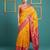 orange soft silk blend with gold zari motifs zari woven saree 