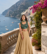 silk blend embroidered lehenga choli dupatta set