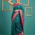 teal green soft silk blend with gold zari motifs zari woven saree 