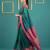 teal green soft silk blend with gold zari motifs zari woven saree 