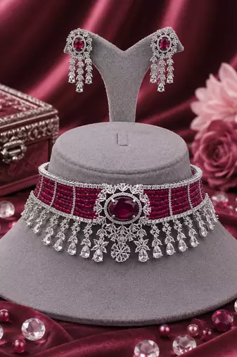 Celestia American Diamond Choker Set
