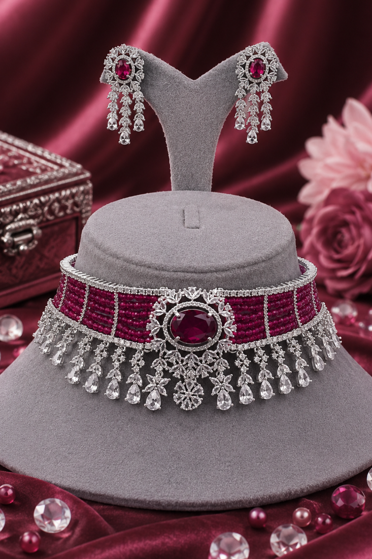 Celestia American Diamond Choker Set