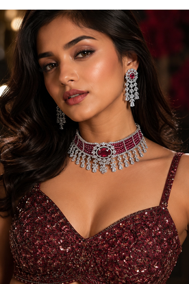 Celestia American Diamond Choker Set 4