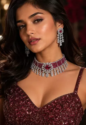 Celestia American Diamond Choker Set