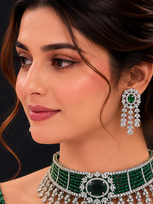 Prestige Rhodium Finish Diamond Choker Set