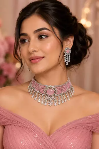 Brilliance American Diamond Choker Set