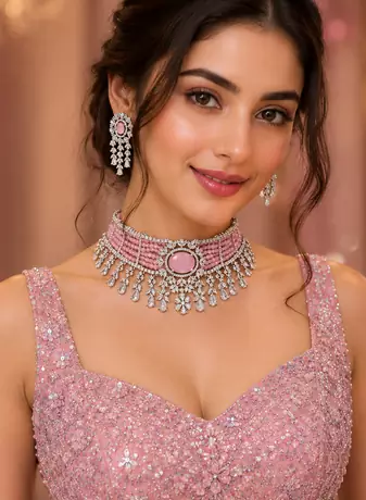 Brilliance American Diamond Choker Set