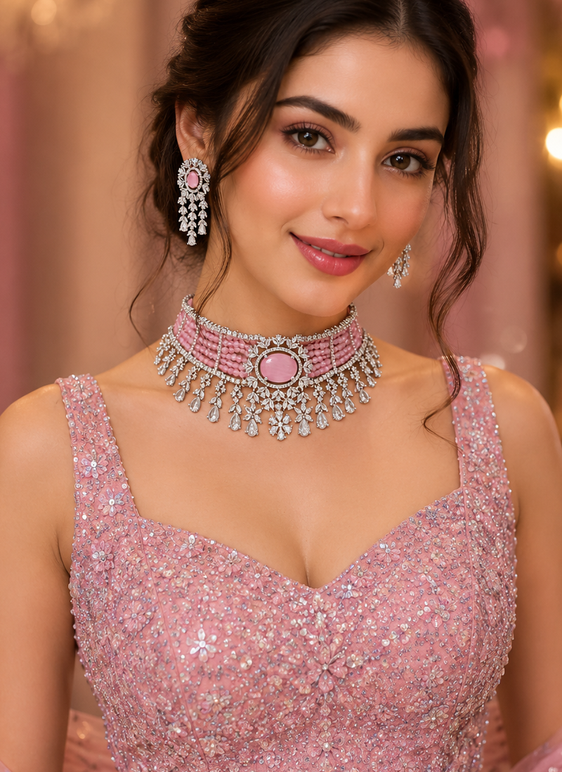 Brilliance American Diamond Choker Set