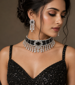 Elite Rhodium Plated Diamond Choker Set