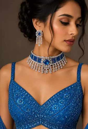 Ethereal American Diamond Choker Set