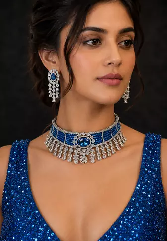 Ethereal American Diamond Choker Set