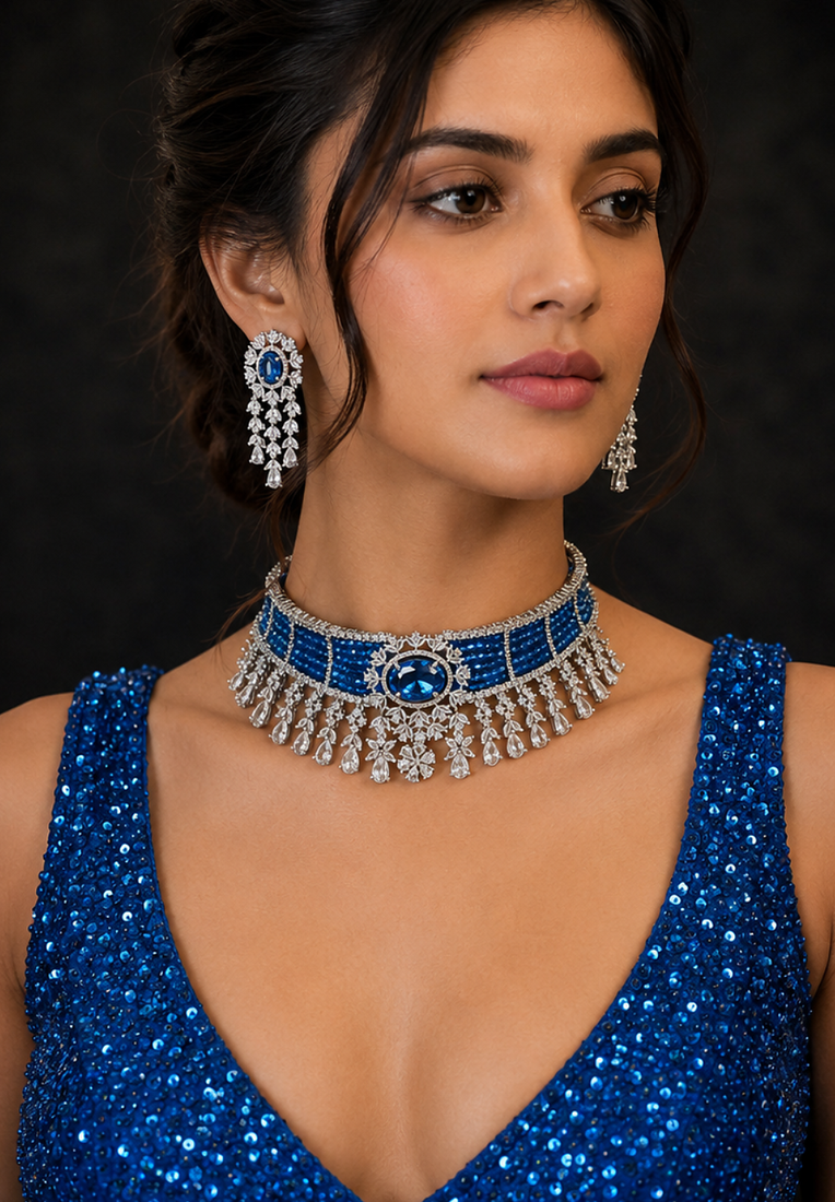 Ethereal American Diamond Choker Set