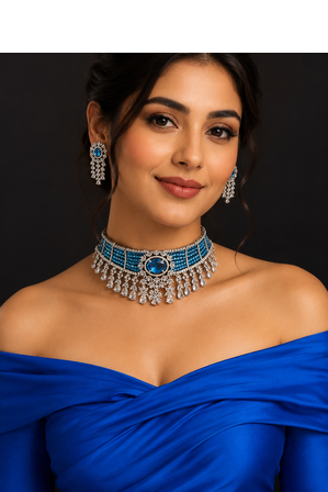 Ethereal American Diamond Choker Set 4