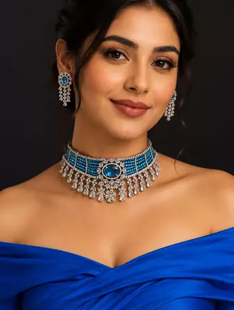 Ethereal American Diamond Choker Set